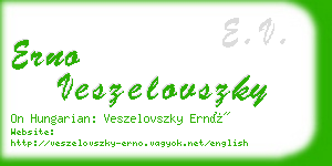 erno veszelovszky business card